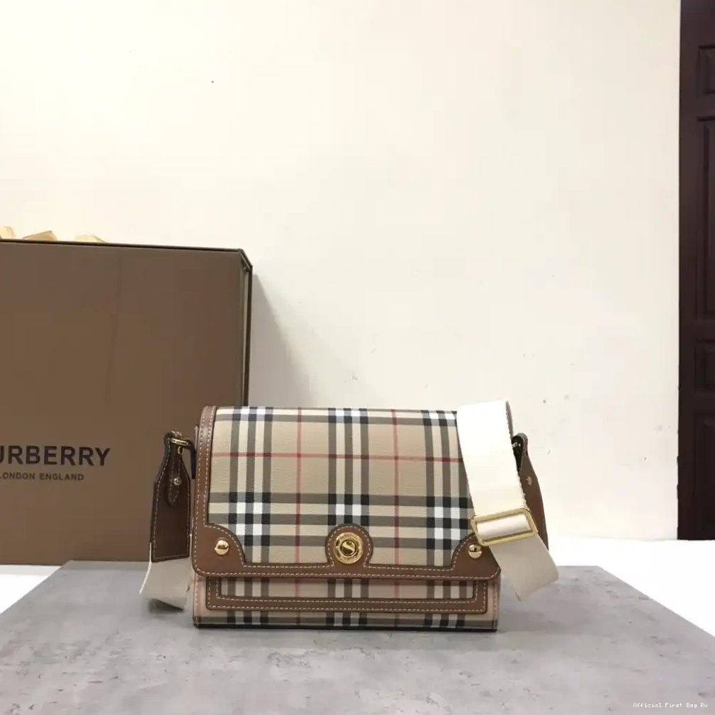 Official First Bag Ru Note Crossbody BURBERRY Bag-25-8.5-18cm 0605